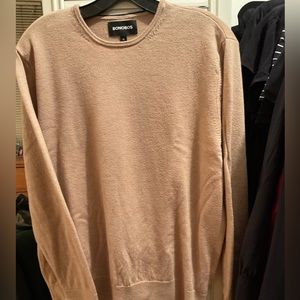 Bonobos XL beige Crew neck merino wool sweater
